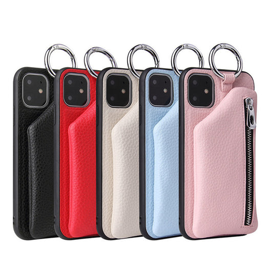 Compatible WithApple, Compatible WithApple , PU Leather Strap Cord Coin Purse Phone Cases ForiPhone XR X XS 12PRO 11 PRO MAX 7 8 PLUS SE Crossbody Neck Lanyard Wallet Cover