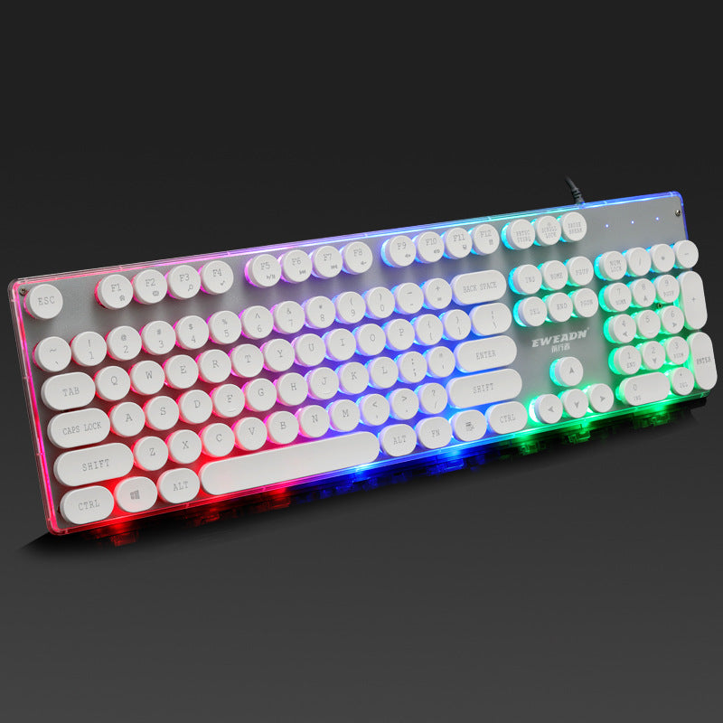 Forerunner Gx60 Punk keyboard Manipulator Feel Glowing Retro Gaming Computer Usb Wired Chicken Keyboard