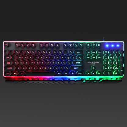 Forerunner Gx60 Punk keyboard Manipulator Feel Glowing Retro Gaming Computer Usb Wired Chicken Keyboard