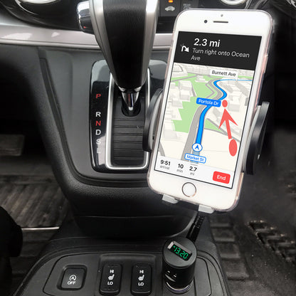 Dual USB Digital Display Car Holder