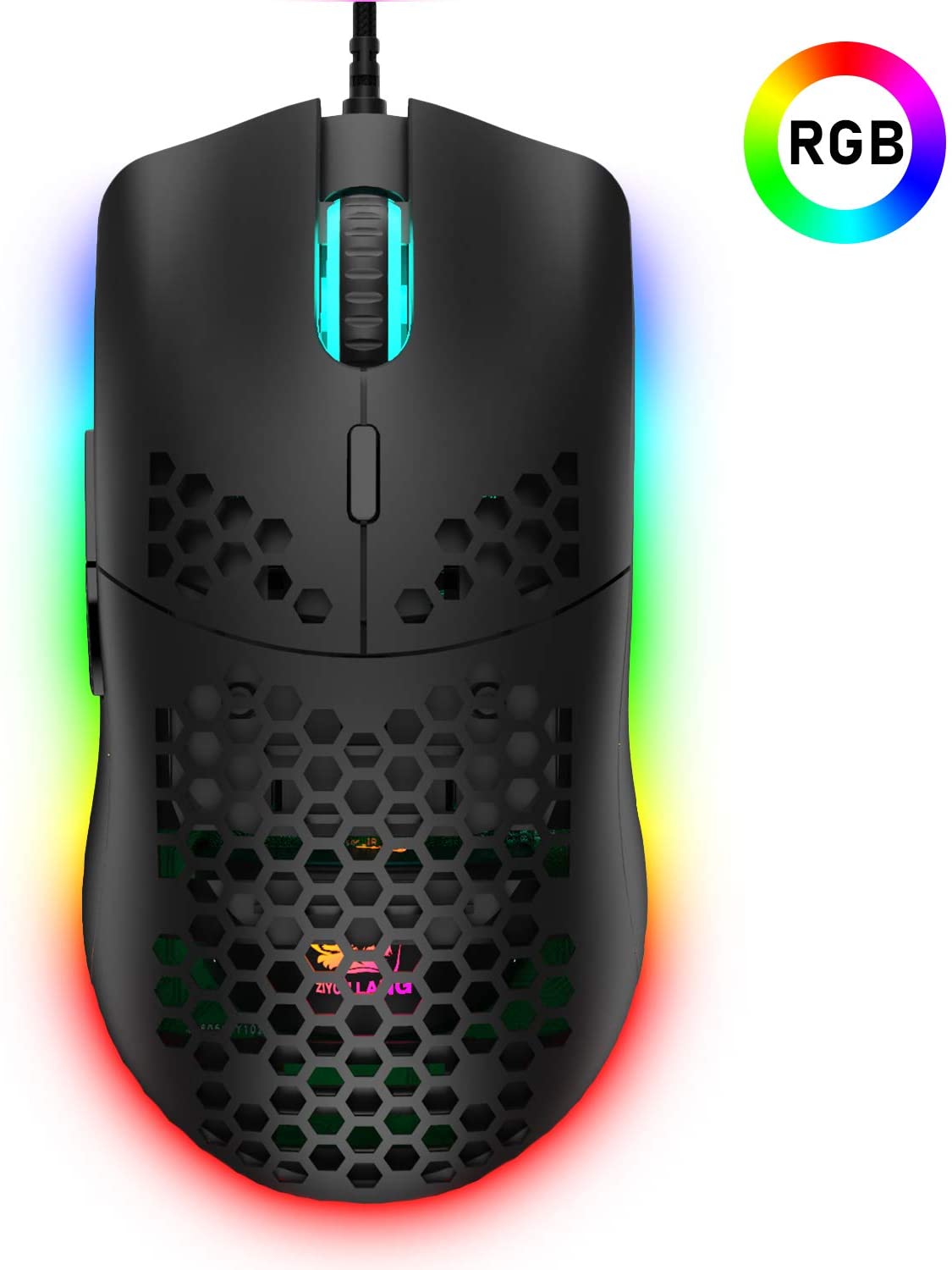 Gaming Mice Mouse 6400 DPI USB RGB Flowing Backlit Light Wired PC Laptop PS4 PS5 Random Color