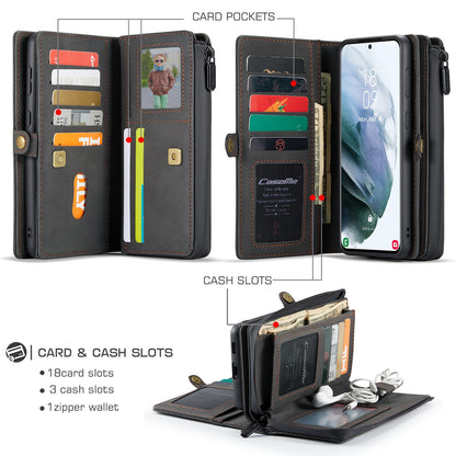 Detachable Wallet Case protector for Samsung Galaxy S21 Ultra S21+ 5G Leather Case Luxury Magnetic Card Holder Retro Cover for S21 5G