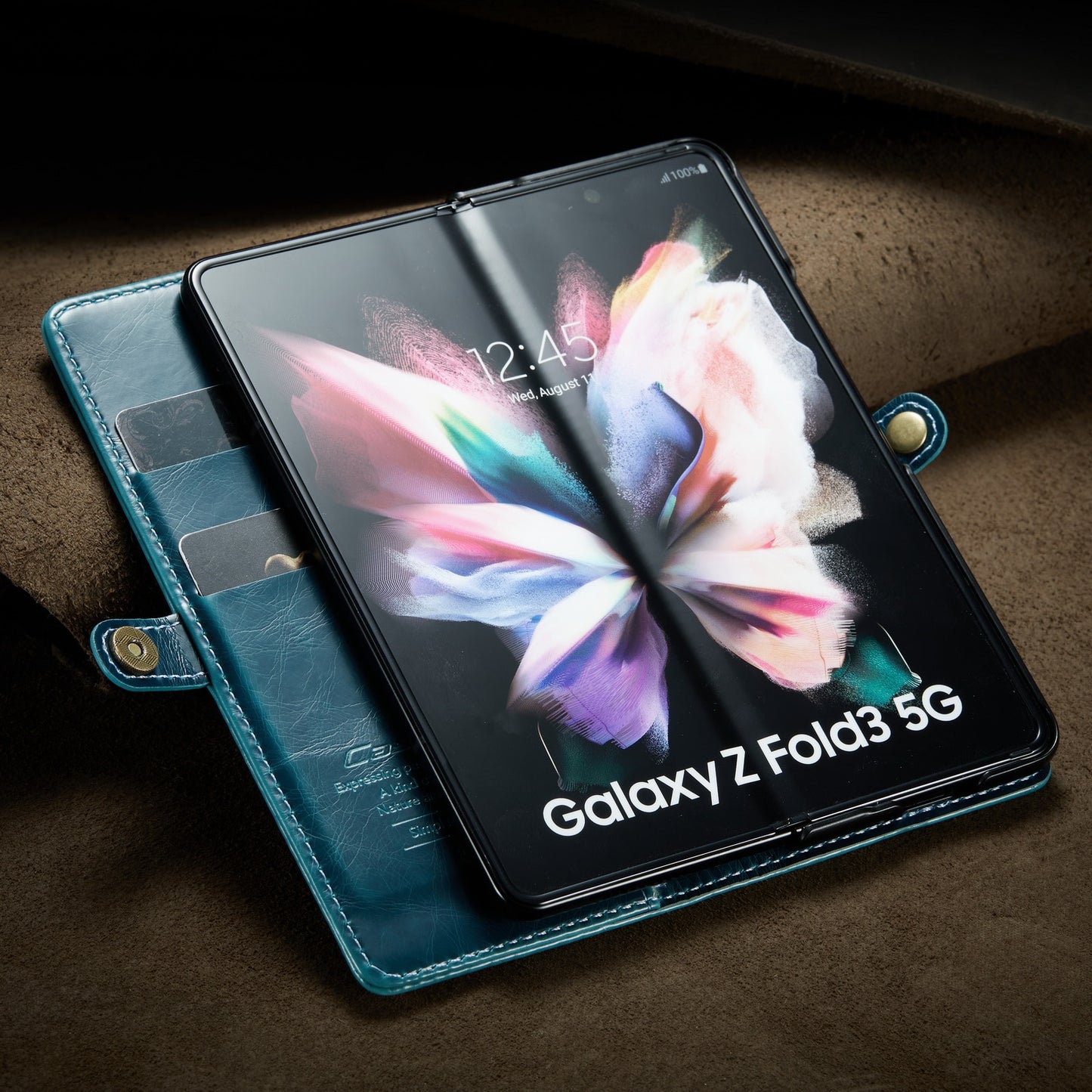 Samsung Galaxy Z Fold3 5G Fold 3 Retro Purse Leather Case, CaseMe Luxury Magneti Card Holder Wallet Cover for Galaxy Fold 3