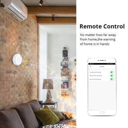 Zemismart Tuya Zigbee Smart Smoke Sensor Fire Smoke Detector Security Alarm System Linkage Smart Home Device Battery Powered