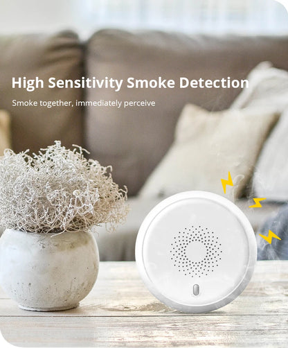 Zemismart Tuya Zigbee Smart Smoke Sensor Fire Smoke Detector Security Alarm System Linkage Smart Home Device Battery Powered