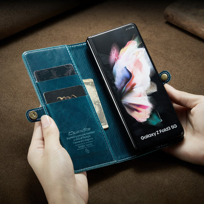 Samsung Galaxy Z Fold3 5G Fold 3 Retro Purse Leather Case, CaseMe Luxury Magneti Card Holder Wallet Cover for Galaxy Fold 3