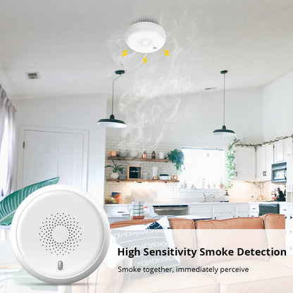 Zemismart Tuya Zigbee Smart Smoke Sensor Fire Smoke Detector Security Alarm System Linkage Smart Home Device Battery Powered