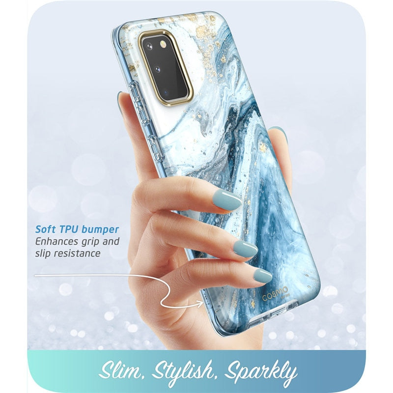 Samsung Galaxy S20 Case / S20 5G Full-Body Glitter Marble Bumper Cover WITHOUT Built-in Screen Protector