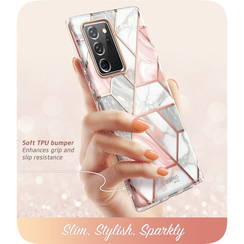 Case protector for Samsung Galaxy Note 20 Ultra Case Full-Body Glitter Marble Cover WITHOUT Built-in Screen Protector