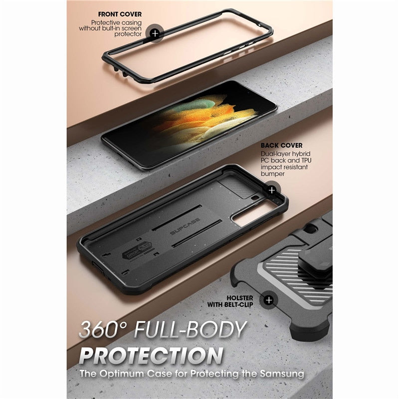 Samsung Galaxy S21 Case (2021 Release) 6.2 inch UB Pro Full-Body Holster Cover WITHOUT Built-in Screen Protector