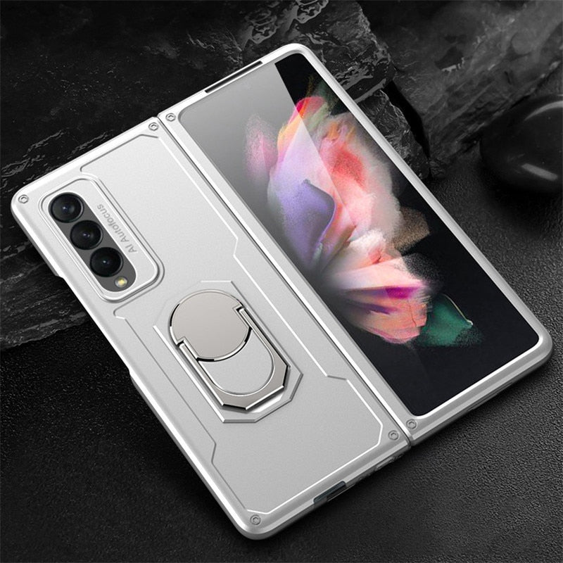 Samsung Galaxy Z Fold 3 5G Case Armor Ring Holder Case 360 Bracket Hard PC Protective Cover For Galaxy Z Fold 3 2