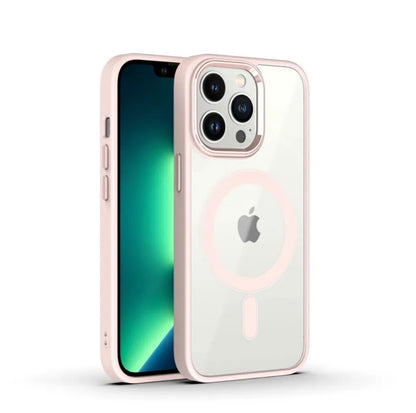 iPhone 13 Pro Max Case Clear Pink Men Women Unisex transparent clear pink case.