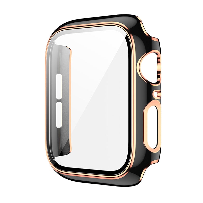 FTA Glass + Cover For Apple Watch Case 45mm 41mm 44mm 40mm Two Color Screen Protector Bumper iWatch Series 1 2 3 42mm 38mm