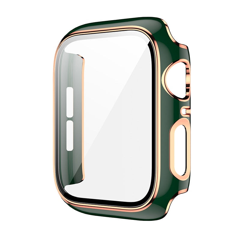 FTA Glass + Cover For Apple Watch Case 45mm 41mm 44mm 40mm Two Color Screen Protector Bumper iWatch Series 8 7 6 SE 5 4 3 42mm 38mm