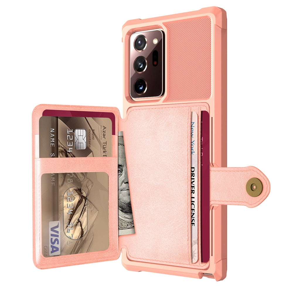 Samsung Galaxy Case Protector Credit Card Case PU Leather Flip Wallet Cover with Photo Holder Hard Back Cover