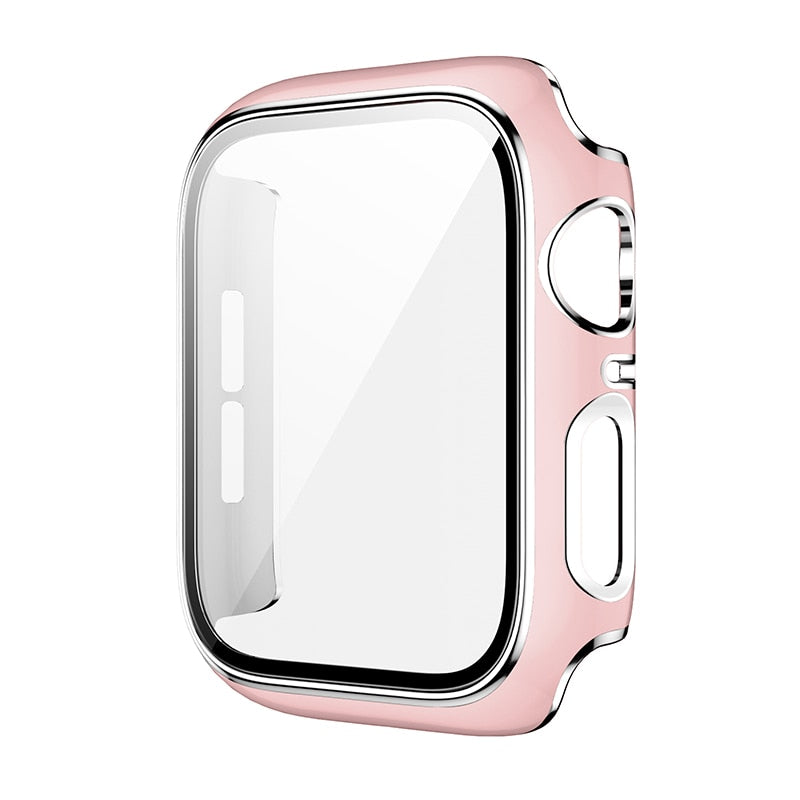 FTA Glass + Cover For Apple Watch Case 45mm 41mm 44mm 40mm Two Color Screen Protector Bumper iWatch Series 1 2 3 42mm 38mm