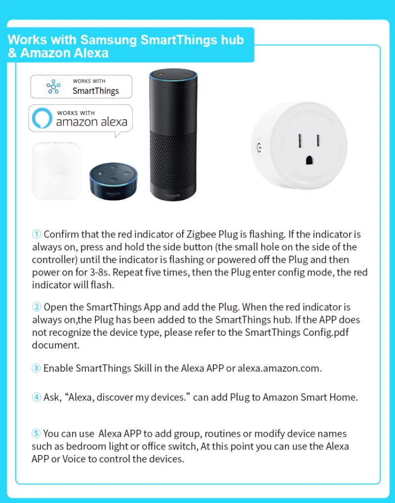 Ewelink ZigBee Smart Plug US/UK 10A Smart Home Appliance Socket Works With Alexa SmartThings Support Echo Device Voice Control