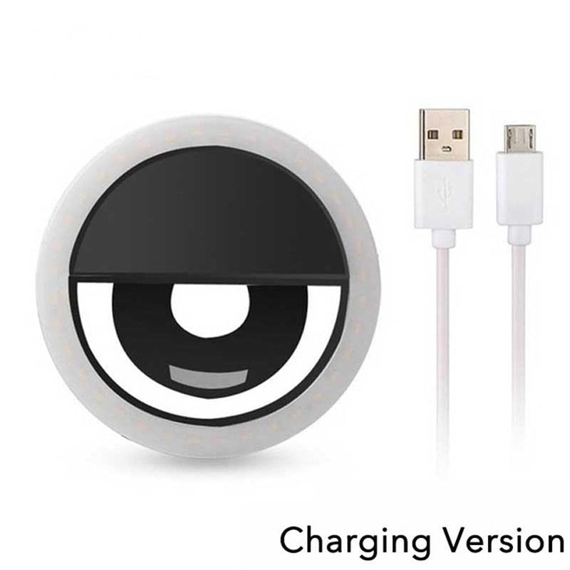 USB Charge Led Selfie Ring Light Mobile Phone Lens LED Selfie Lamp Ring for iPhone for Samsung Huawei Xiaomi Phone Selfie Light