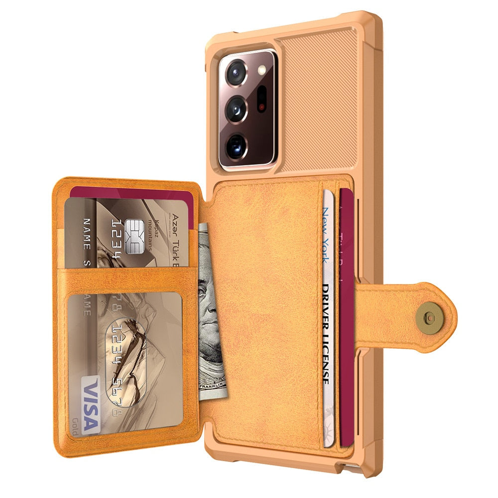 Samsung Galaxy Case Protector Credit Card Case PU Leather Flip Wallet Cover with Photo Holder Hard Back Cover