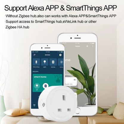 Ewelink ZigBee Smart Plug US/UK 10A Smart Home Appliance Socket Works With Alexa SmartThings Support Echo Device Voice Control