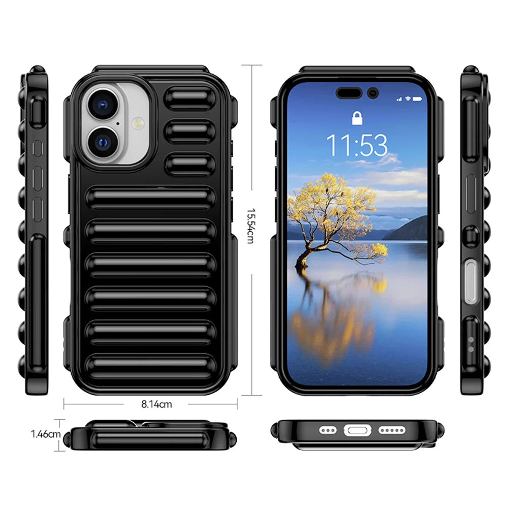 Air Cushion Capsule Shockproof Phone Case For iPhone 16 15 14 13 Pro Max  Armour Protective Back Cover for Apple 15 16 pro / Pro Max