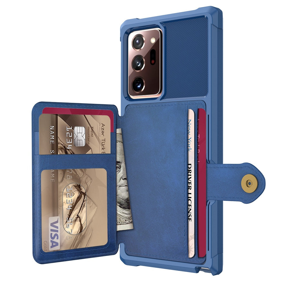 Samsung Galaxy Case Protector Credit Card Case PU Leather Flip Wallet Cover with Photo Holder Hard Back Cover