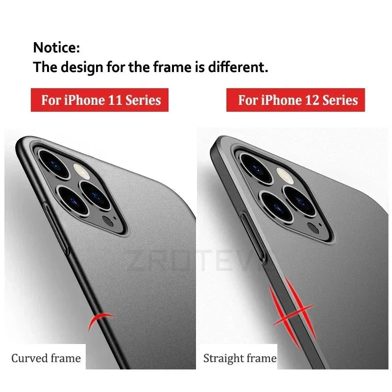 Case protector for New iPhone16 Pro Max Luxury Slim Matte Hard PC Cover For iPhone 16 15 14 12 13 iPhone13 Mini iPhone15 Plus Phone Case