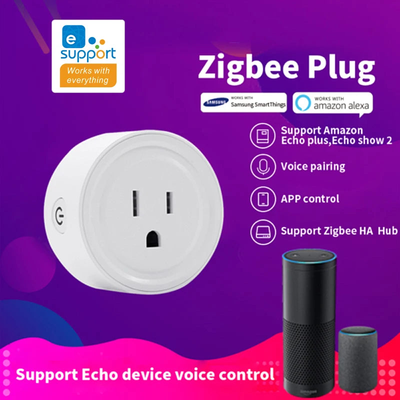 Ewelink ZigBee Smart Plug US/UK 10A Smart Home Appliance Socket Works With Alexa SmartThings Support Echo Device Voice Control