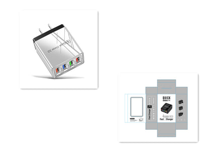 USB Charger Quick Charge 3.0 4 Ports Phone Adapter For Huawei IPhone 12 Tablet Portable Wall Mobile Charger Fast Charger