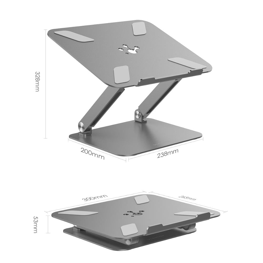 FTA Adjustable Height with Multiply Angle Laptop Notebook Stand with Adjustable Riser Compatible for MacBook Pro/Air, Surface Laptop