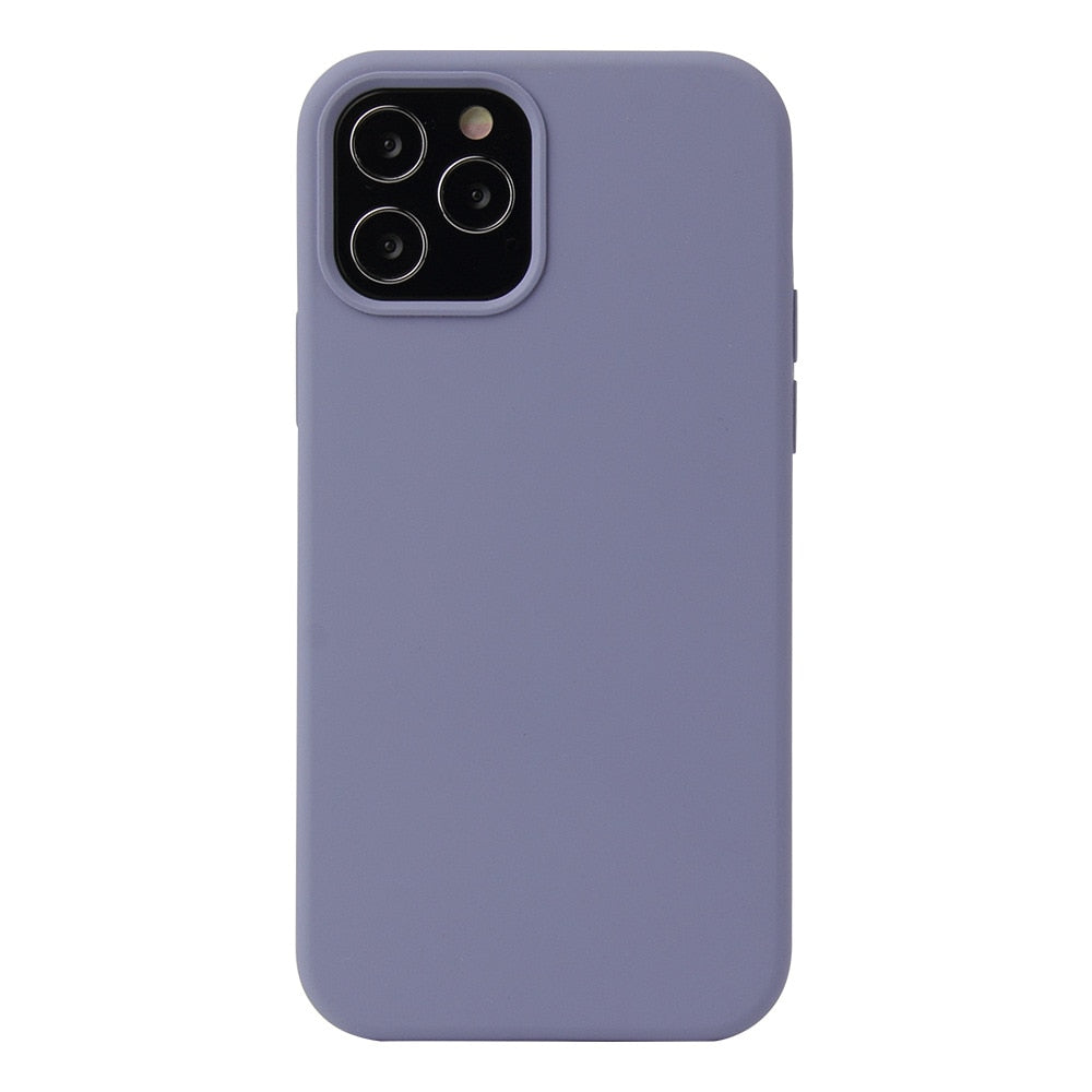 Case protector for iPhone 12 Pro Max Mini Liquid Silicone Case Full Covered Gel Rubber Ultra Thin Case With Soft Microfiber Cloth Lining Cushion.