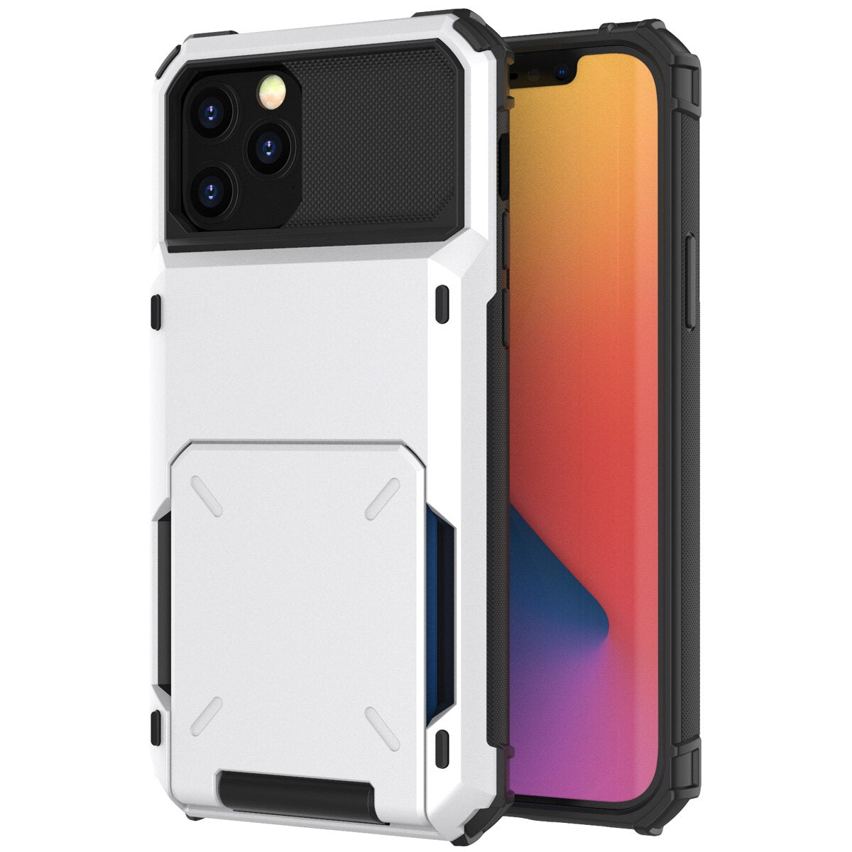 Business Armor Slide Wallet Card Slots Holder Cover for iPhone 12 Mini 12 11 Pro Max 7 8 Plus X XS Max SE 2020 Case Phone Cases.