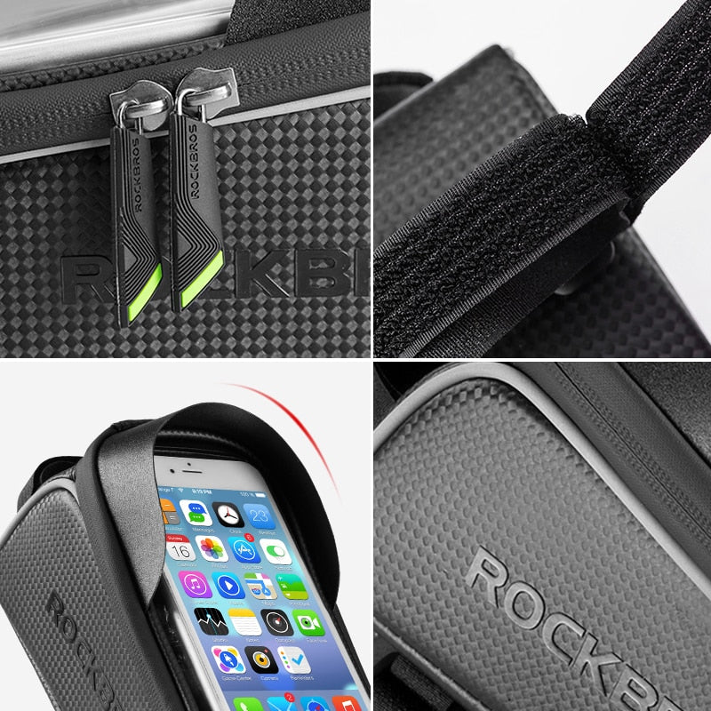 Bicycle Bag Cycling Front Tube Frame Bag Waterproof Top Tube Phone Bag MTB Road Bike Touch Screen 6.0 inch Phone Case