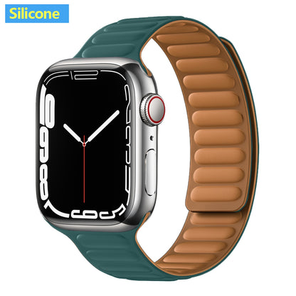 FTA Leather Link For Apple Watch Band 45mm 42mm 44mm  49mm Original Magnetic Loop bracelet iWatch Series 8 Ultra 3 SE 6 7 Strap