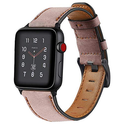 Watch band 44mm 40mm iWatch 42mm 38mm Retro Cow Leather watchband bracelet correa for iwatch series 6 5 4 3 2 SE compatible with apple.