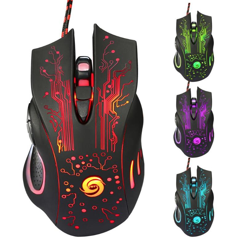 FTA 5500DPI 7 Buttons 7 Colors LED Backlight Optical USB Wired Mouse Gamer Mice Laptop PC Computer Mouse Gaming Mouse for Pro Gamer