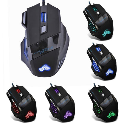 FTA 5500DPI 7 Buttons 7 Colors LED Backlight Optical USB Wired Mouse Gamer Mice Laptop PC Computer Mouse Gaming Mouse for Pro Gamer