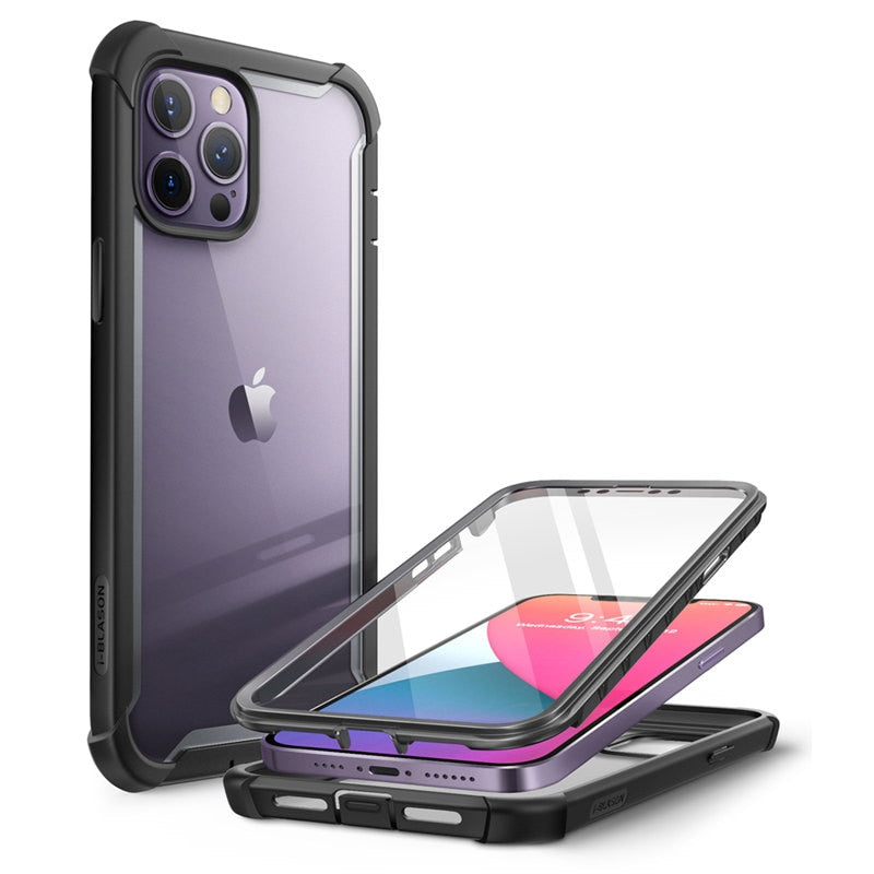 Cover for iPhone 12 Pro Max Case 6.7" (2020 Release) I-BLASON Ares Full-Body Rugged Clear Bumper Cover with Built-in Screen Protector