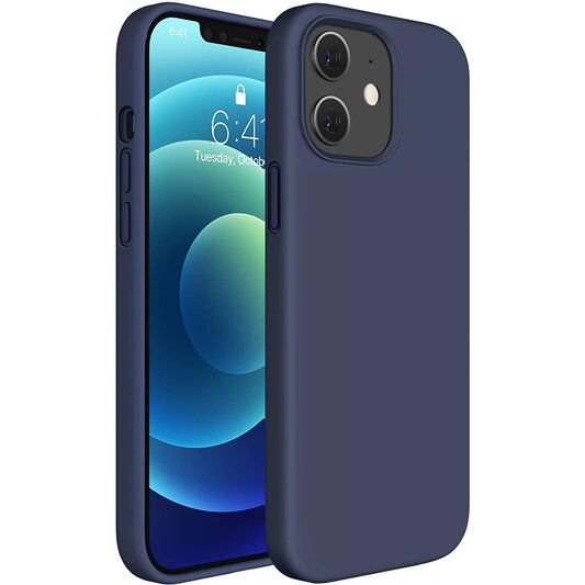 Case protector for iPhone 12 Pro Max Mini Liquid Silicone Case Full Covered Gel Rubber Ultra Thin Case With Soft Microfiber Cloth Lining Cushion.