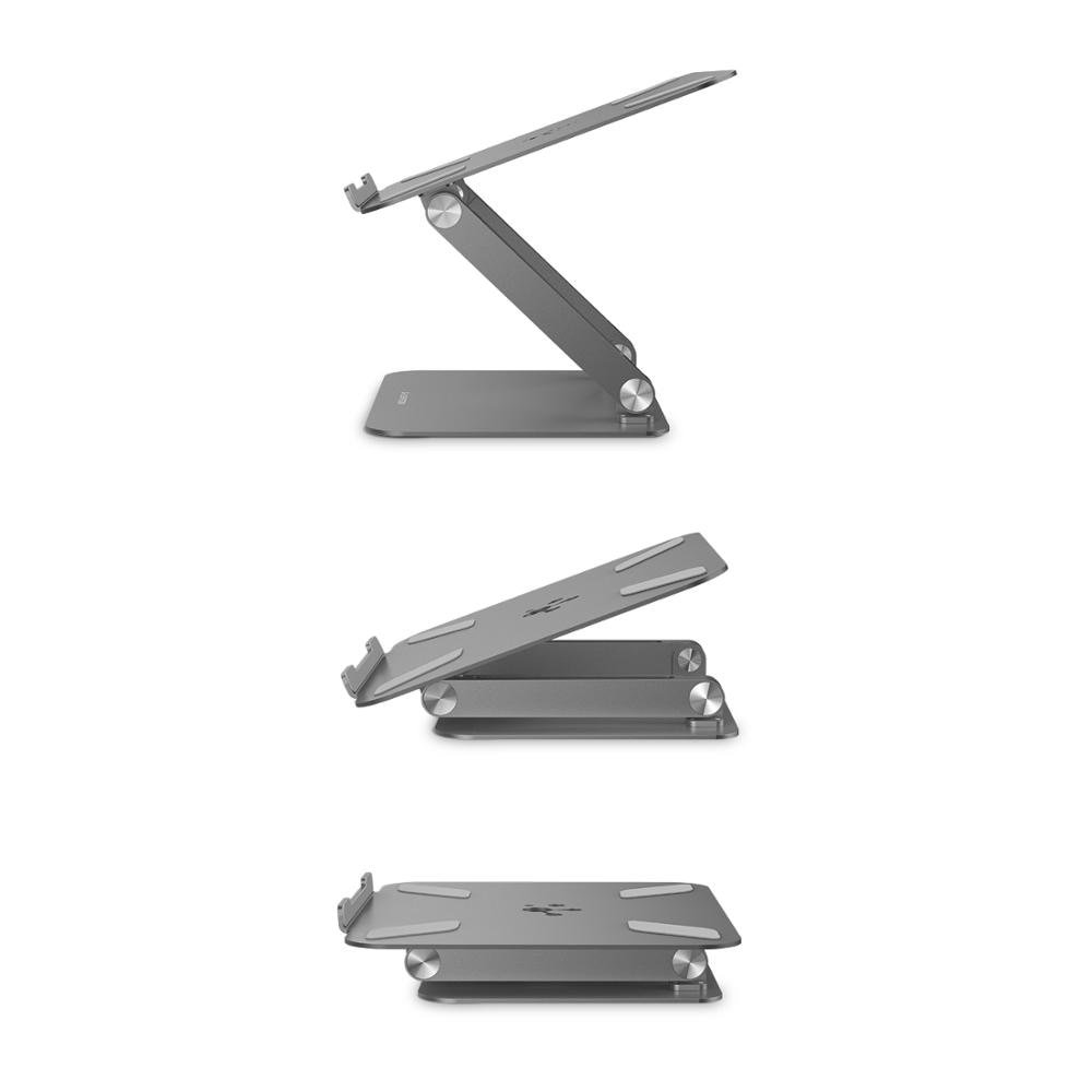 FTA Adjustable Height with Multiply Angle Laptop Notebook Stand with Adjustable Riser Compatible for MacBook Pro/Air, Surface Laptop