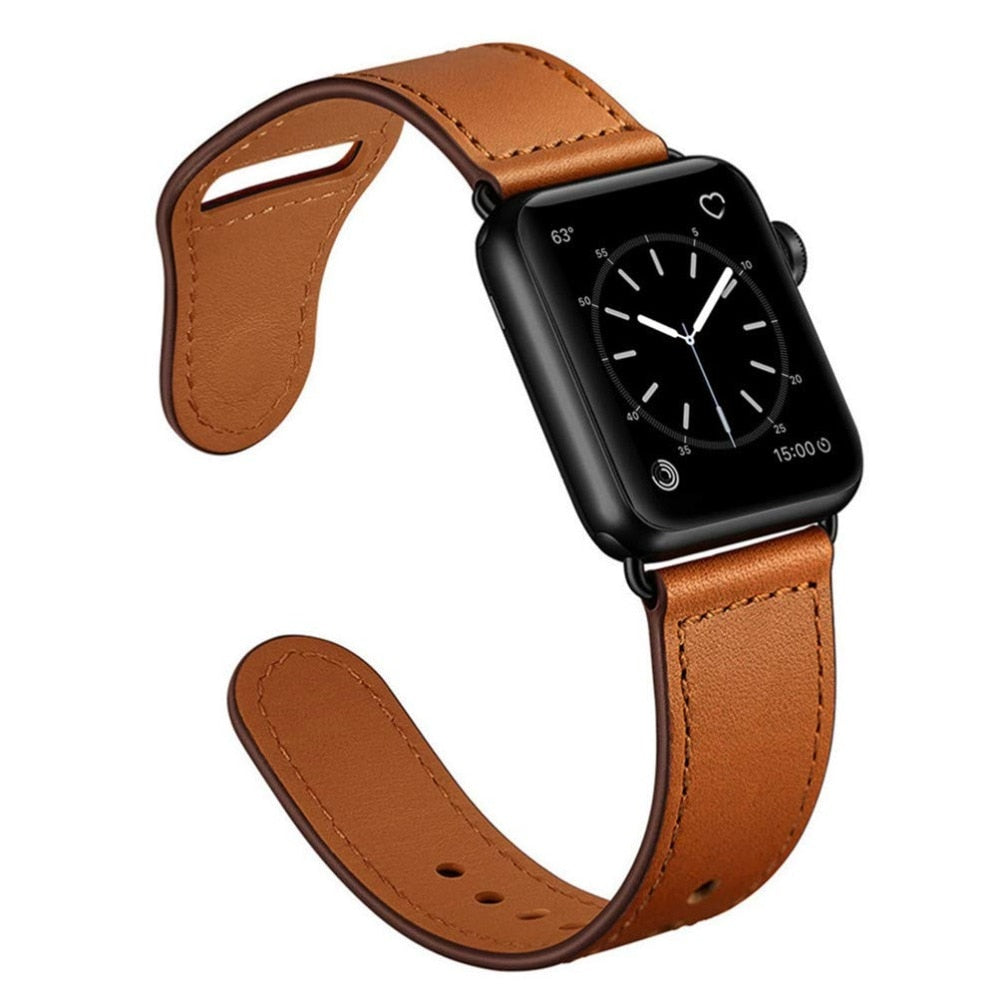 Watch band compatible with apple  FTA watch band 44mm 45mm 40mm iwatch 38mm 42 leather belt smartwatch bracelet apple watch series 6 SE 4 3 7 41mm bands.