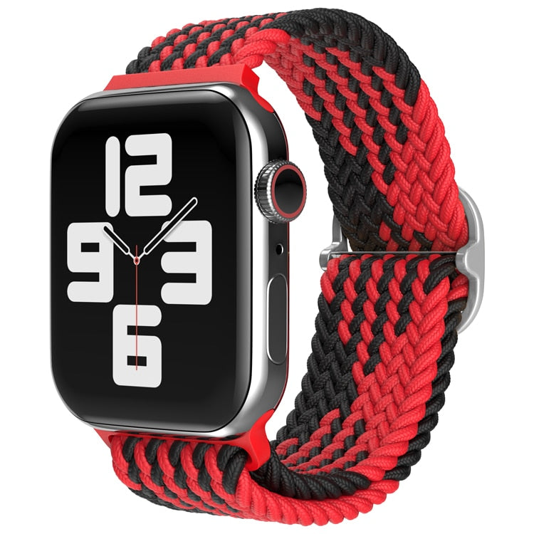 FTA Nylon Braided Solo Loop Strap for Apple Watch Band 38mm 40mm 42mm 44mm Sport Elastics Wristband for iWatch Series 6/5/4/3/2/1/SE