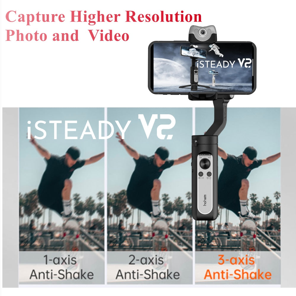 iSteady V2 AI Tracking Gimbal 3-Axis Foldable Handheld 259g Gesture Control Stabilizer Creative Vlog for iPhone13 Pro/Max