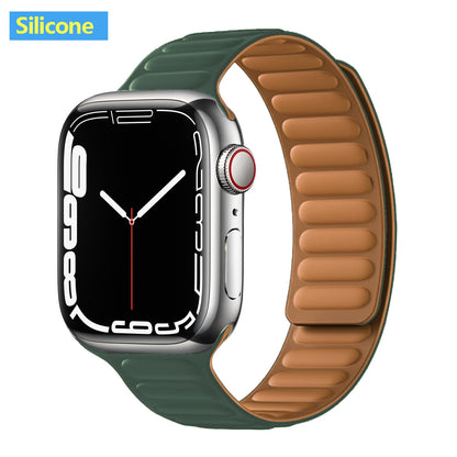 FTA Leather Link For Apple Watch Band 45mm 42mm 44mm  49mm Original Magnetic Loop bracelet iWatch Series 8 Ultra 3 SE 6 7 Strap