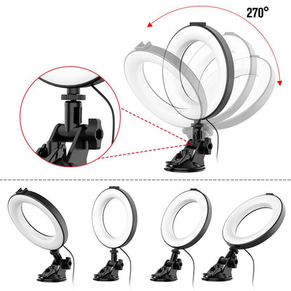 FTA CL05 3200k-6500k Ring Light Led Video Light Video Conference Light with Suction cup Laptop Live Streaming Fill Light