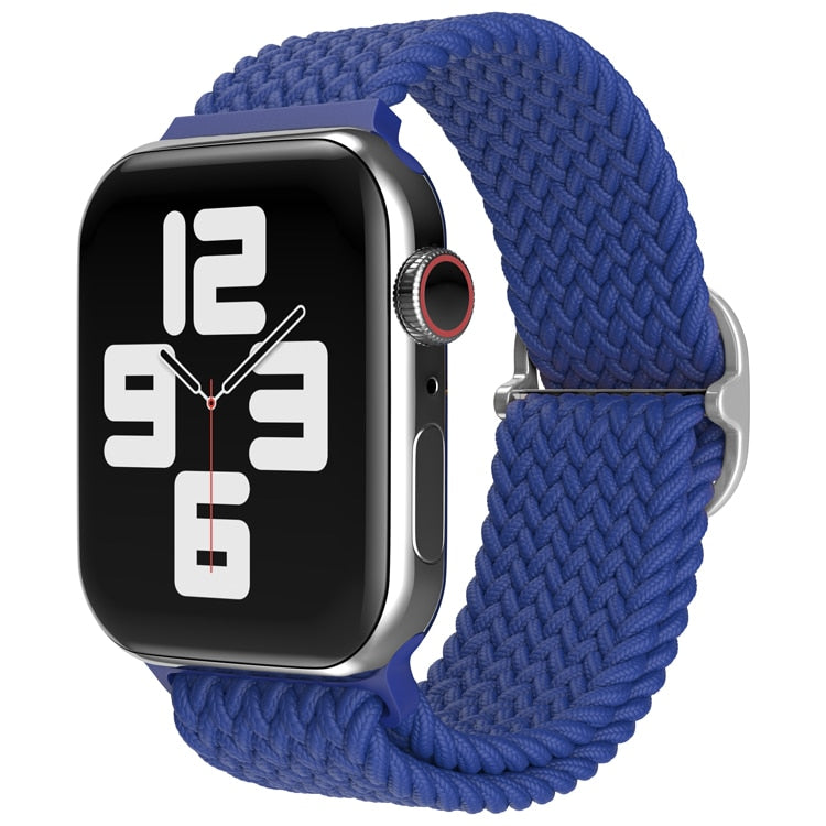 FTA Nylon Braided Solo Loop Strap for Apple Watch Band 38mm 40mm 42mm 44mm Sport Elastics Wristband for iWatch Series 6/5/4/3/2/1/SE