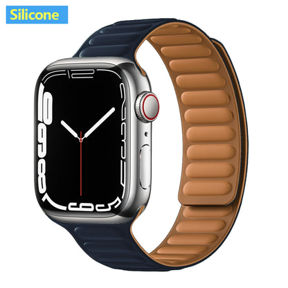 FTA Leather Link For Apple Watch Band 45mm 42mm 44mm  49mm Original Magnetic Loop bracelet iWatch Series 8 Ultra 3 SE 6 7 Strap