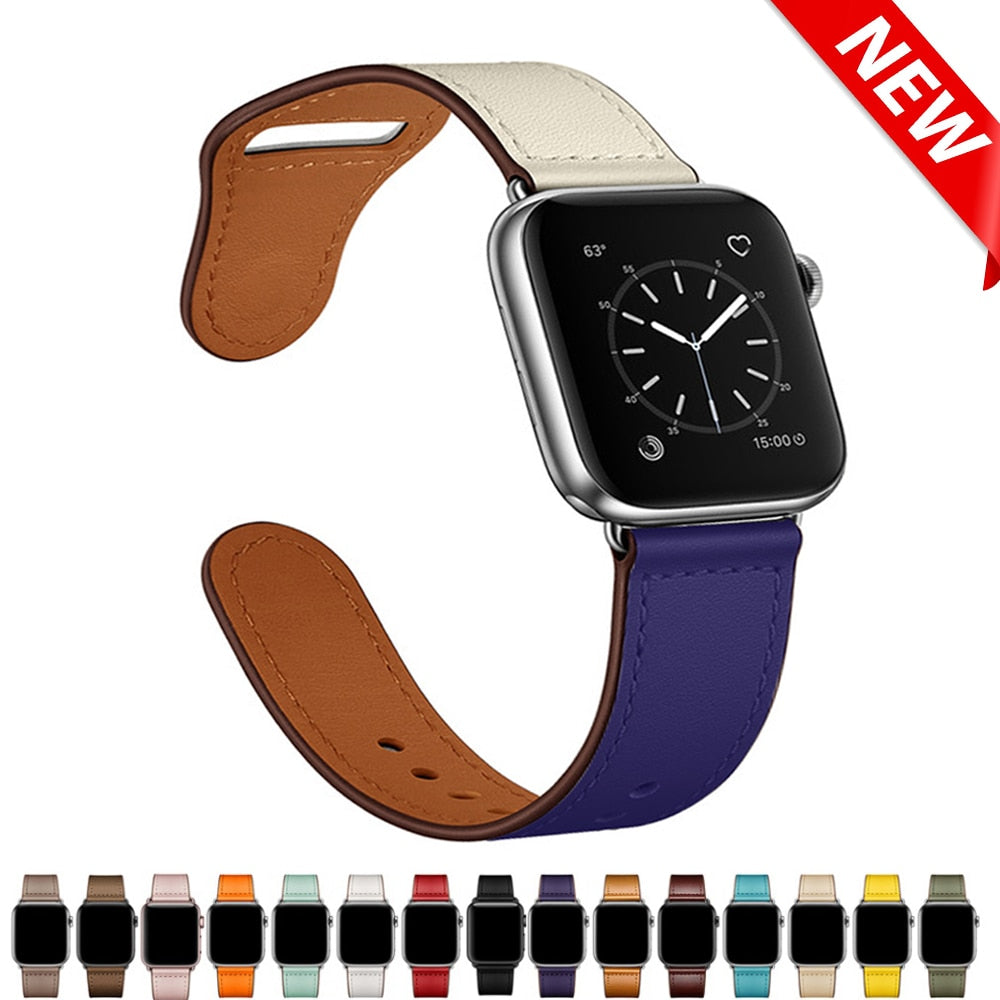 Watch band compatible with apple  FTA watch band 44mm 45mm 40mm iwatch 38mm 42 leather belt smartwatch bracelet apple watch series 6 SE 4 3 7 41mm bands.