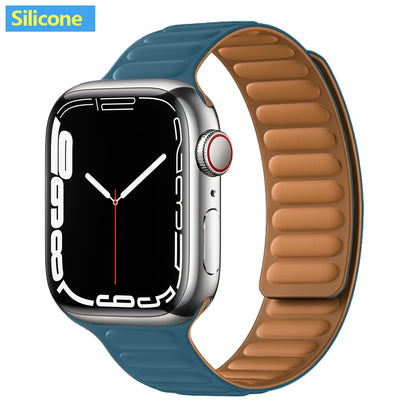 FTA Leather Link For Apple Watch Band 45mm 42mm 44mm  49mm Original Magnetic Loop bracelet iWatch Series 8 Ultra 3 SE 6 7 Strap