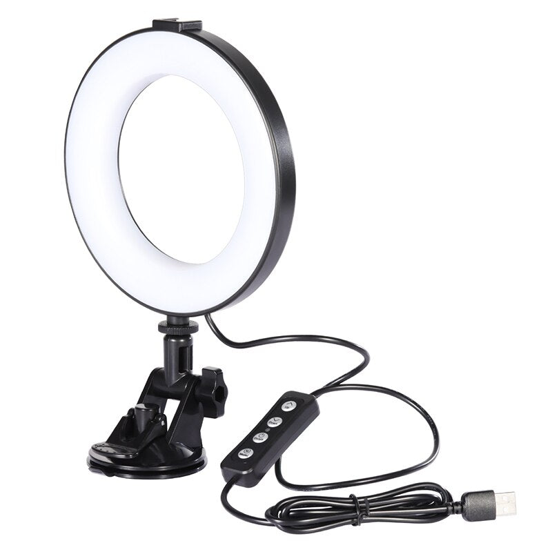 FTA CL05 3200k-6500k Ring Light Led Video Light Video Conference Light with Suction cup Laptop Live Streaming Fill Light